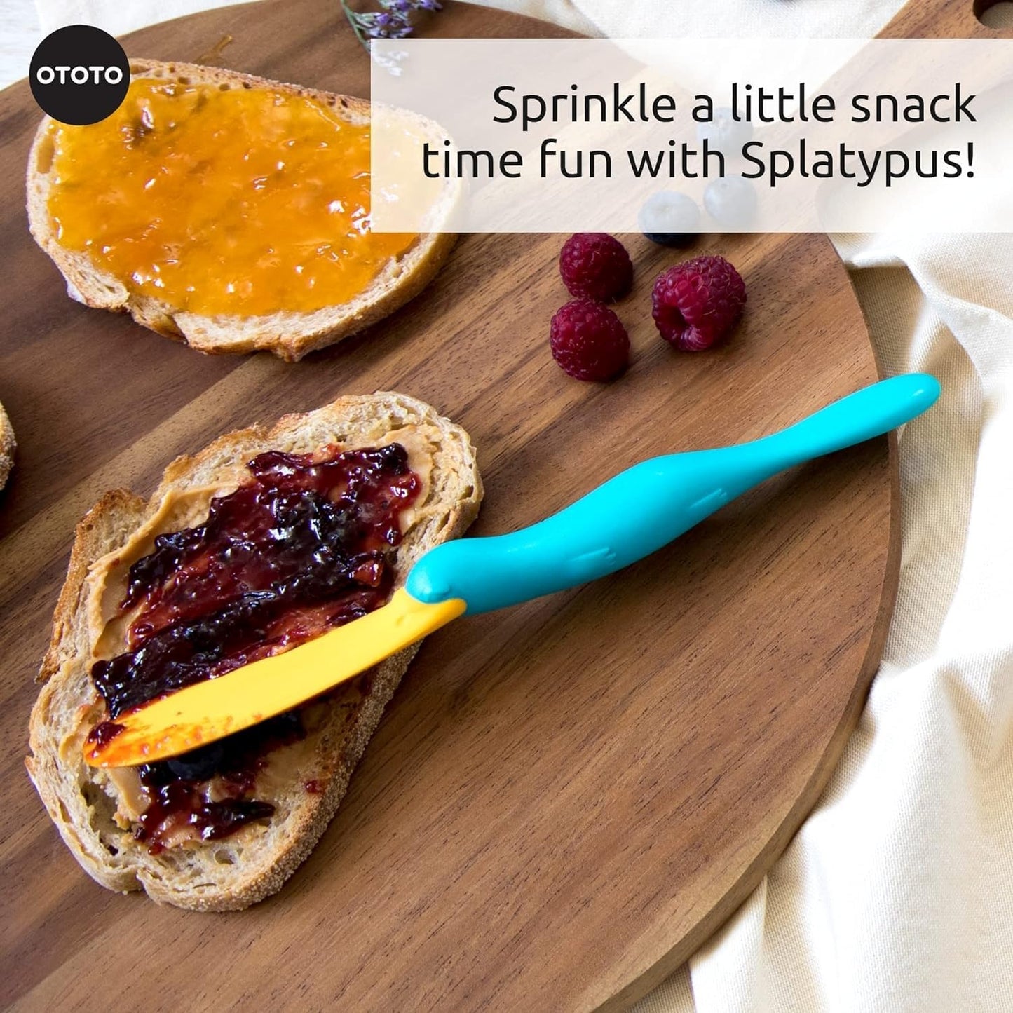 Splatypus Jar Spatula for Scooping and Scraping - Unique Fun Cooking Kitchen Gadgets for Foodies - Bpa-Free & 100% Food Safe - Crepe Spreader