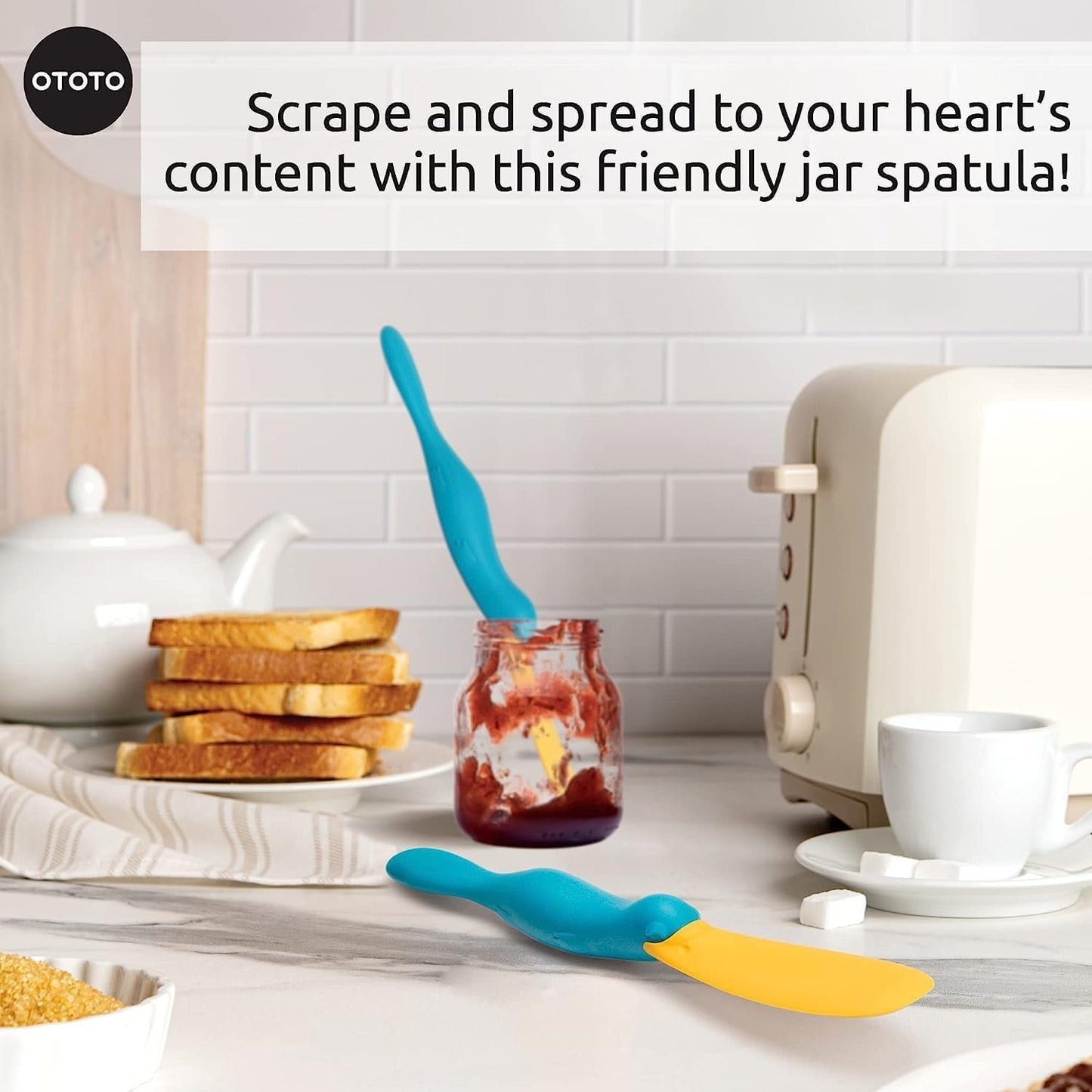 Splatypus Jar Spatula for Scooping and Scraping - Unique Fun Cooking Kitchen Gadgets for Foodies - Bpa-Free & 100% Food Safe - Crepe Spreader